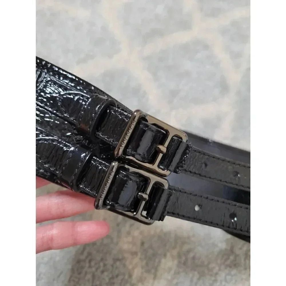 Burberry black potent double buckle leather - Picture 2 of 11